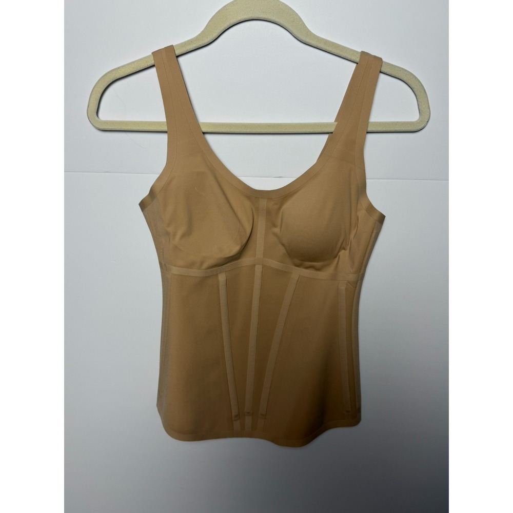 Honeylove Boldness Shapeware Tank Womens S Tan Nude Compression Cami Built InBra